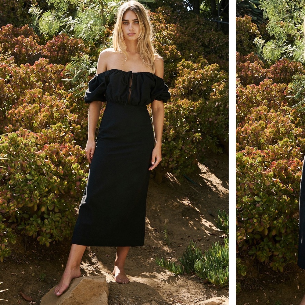 Free People Black Midi Dress